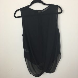 Topshop Sheer Black Wrap Overlay